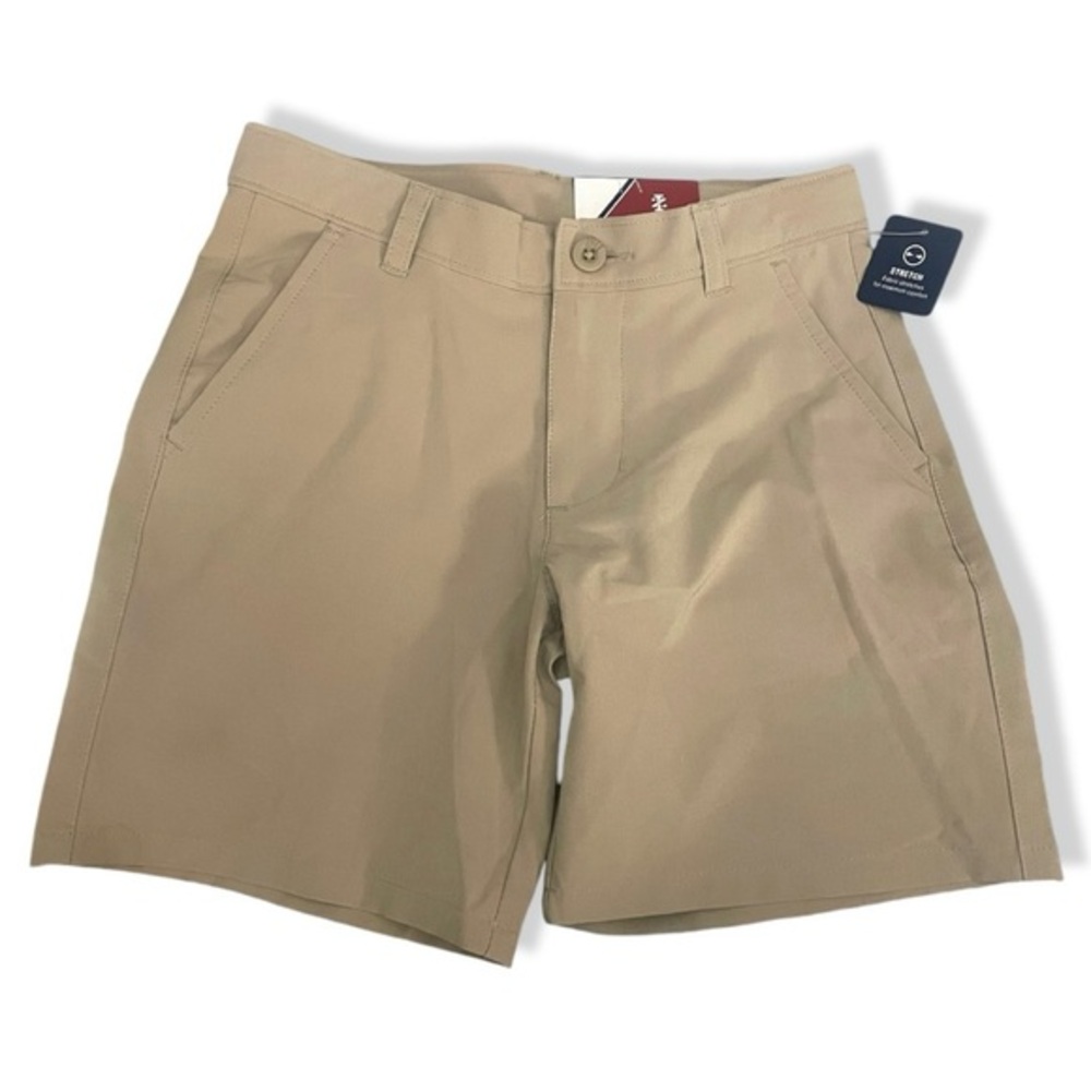 NWT Boys’ 6 7 IZOD School Uniform Flat Front Shorts Uniform Church Khaki Tan New